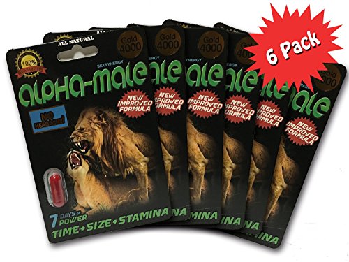 Alpha Male Gold 4000 Male Sexual Performance Enhancement Pill 6 PK