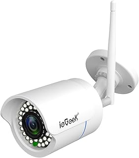ieGeek Überwachungskamera1080p wasserdichte Sicherheitskamera, IP-Außenkamera mit Nachtsicht, Bewegungsmelder mit Fernüberwachung, 128g 2 MP, 3,6 mm Objektiv, Weiß