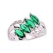 Psiroy Women's 925 Sterling Silver 1cttw Emerald Quartz Filled Ring