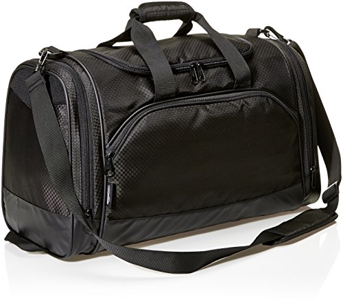 AmazonBasics Small Lightweight Durable Sports Duffel Gym and Overnight Travel Bag - Black