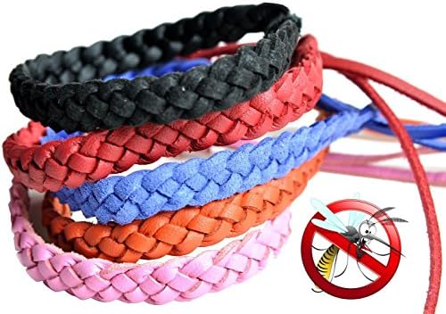 CASELAST Premium Mosquito Repellent Leather Bracelets - 10 Pack - DEET-FREE Wristbands - 360h of Protection Against Mosquitoes and Insects - Best Natural Plant Pest Control Repeller for Kids, Adults