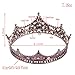 FUMUD Baroque Vintage Black Rhinestone Beads Round Big Crown Wedding Hair Accessories Luxury Crystal Queen King Crowns Bridal Tiaras