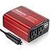 Poweradd 300W Car Power Inverter DC 12V to AC 110V Converter with Dual 3.1A Dual USB Ports for Smartphones, Tablet, Laptop, Breast pump, Nebulizer and More - Red