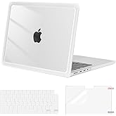 MOSISO Compatible with MacBook Pro 14 inch Case 2026-2021 M5 M4 M3 M2 M1 A3434 A3112 A3185 A3401 A2918 A2992 A2779 A2442, Anti-Cracking TPU Bumper Hard Shell&Keyboard Skin&Screen Film, Transparent