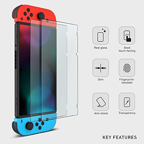 KingPow Tempered Glass Screen Protector for Nintendo Switch 2017 (1-Pack)