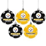 Pittsburgh Steelers 5 Pk Shatterproof Ball Ornaments