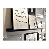 Modern  Picture Ledge for Photo Frames Floating Wall Shelf Spice Rack Low Raised Edge 46 Inches Dark Black