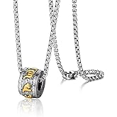 Renning Tibetan Buddhism Meditation Pendant Stainless Steel Om Mani Padme Hum Buddhist Mantra Prayer Wheel Necklace