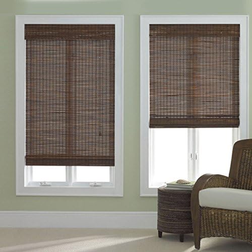 Bamboo Roman Shade Dark Walnut 34x64