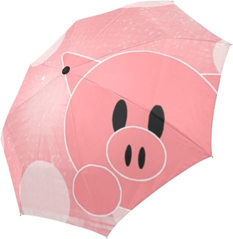 Amazon ピンク豚コンパクトなワンタッチ自動折りたたみ傘 耐風性 撥水性 可愛い傘 大人気 Quickmugs2u 折りたたみ傘 通販