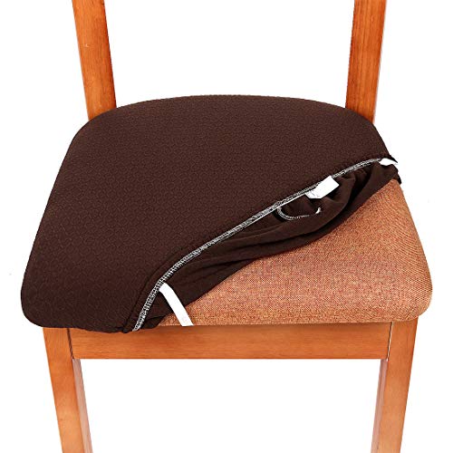 image for smiry Stretch Spandex Jacquard Dining Room Chair Seat Covers, Removabl