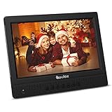 COULAX 10 inch Digital Photo Frame with HD IPS Display,Remote Control,360 Degree Rotate,Motion Sensor,Support Calendar Slideshow Mode Video Play Background Music