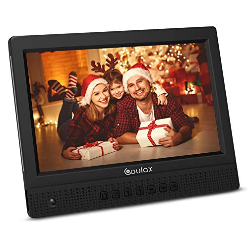 COULAX 10 inch Digital Photo Frame with HD IPS Display,Remote Control,360 Degree Rotate,Motion Sensor,Support Calendar Slideshow Mode Video Play Background Music