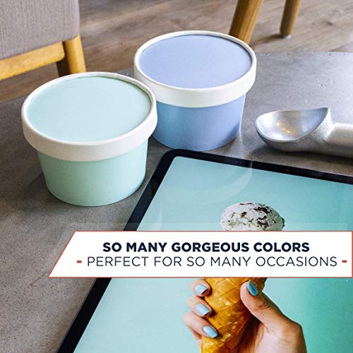 Glowcoast Ice Cream Containers With Lids 6 oz (Mini Pint, 28 set) Ice Cream Storage Container