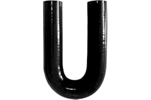 Haturmyko 180 Degree U Bend Shape Silicone Coupler Hose 1" ID (25mm) 4-Ply Reinforced Universal Silicone Elbow Pipe for Intake Hose Radiator Turbo Coupling Black