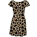 CowCow Womens Brown And Yellow Giraffe Spotted Short Sleeve Dress