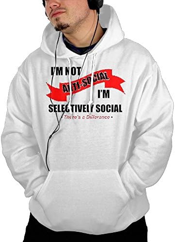 Mens Im Not Antisocial Hoodies Small