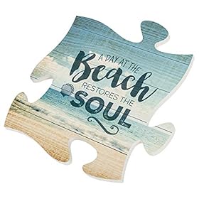 P. Graham Dunn Day at The Beach Restores The Soul 12 x 12 Wall Hanging Puzzle Piece Plaque 51px%2BpMzwxL