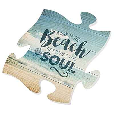 P. Graham Dunn Day at The Beach Restores The Soul 12 x 12 Wall Hanging Puzzle Piece Plaque 51px%2BpMzwxL
