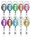 ljdeals Retractable Badge Holder Carabiner Reel Clip On ID Card Holder Translucent, Pack of 10- Assorted Colors