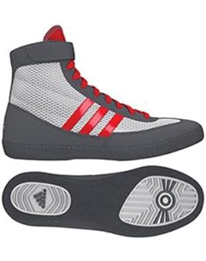 Combat Speed 4 Youth Wrestling Shoes - White/Red/Grey - 6