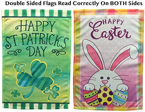 Beech Lane Seasonal Garden Flag Set Of 10- Metal Pole Included, Double Sided Flags, Thick Weatherproof Polyester Fabric, Adorable Artist Drawn Colorful Artwork, 12x18 Size - Thumbnail 3