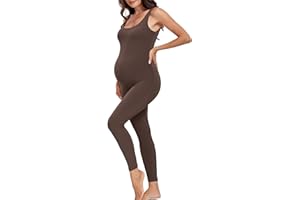 Lataly Women's Maternity Bodysuit Pregnancy Jumpsuit Romper Shapewear Tank Top Leggings