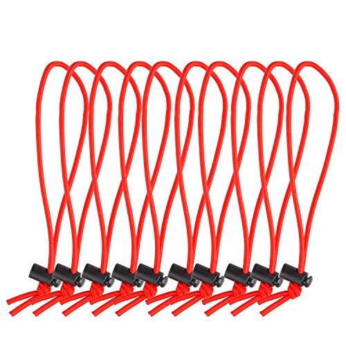 POWRIG 6" Bungee Cords Adjustable Cable Ties Cable management Reusable -Red (10-pack) - Thumbnail 5