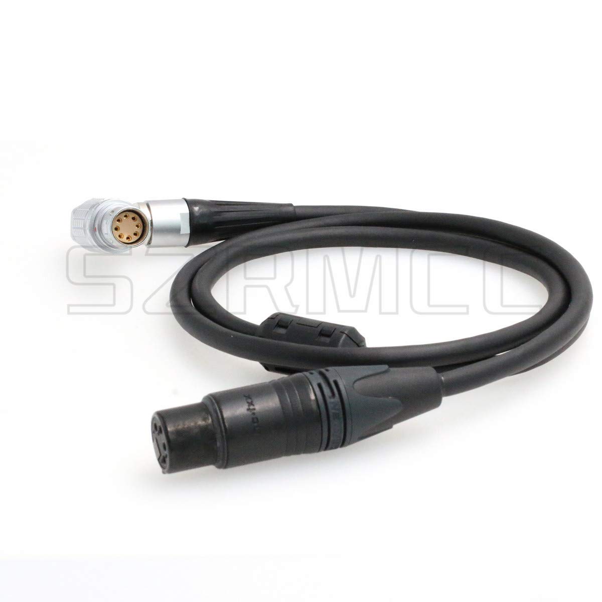 SZRMCC XLR 4 Pin Female to Right Angle 2B 8 Hole Female Coiled Power Cable for ARRI Alexa Mini Camera (Straight Cable)