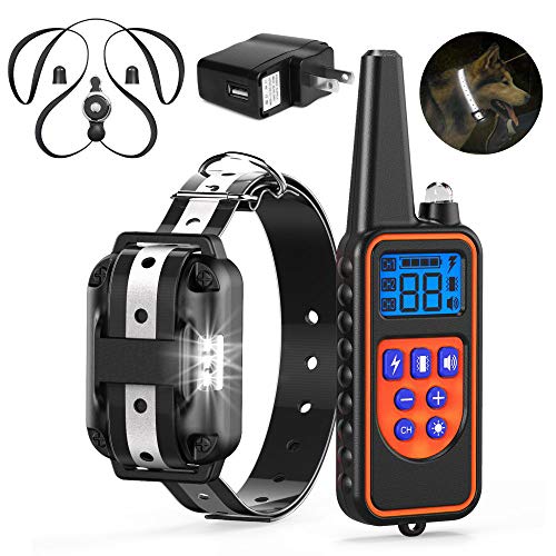 Veckle Dog Training Collar, 2019 Upgraded Rechargeable Shock Collar for Dogs Safe Design Waterproof Dog Shock Collar with Remote, Beep, Charger, Vibration Electronic Collar for Large and Medium Dogs