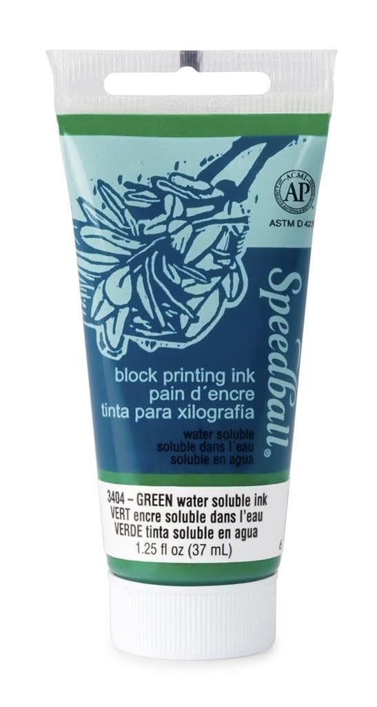 Speedball 37ml 1.25oz Water-Soluble Block Ink Green, For Block Printing, Lino Printing, Screen Printing, For Artists Kit — image 1
