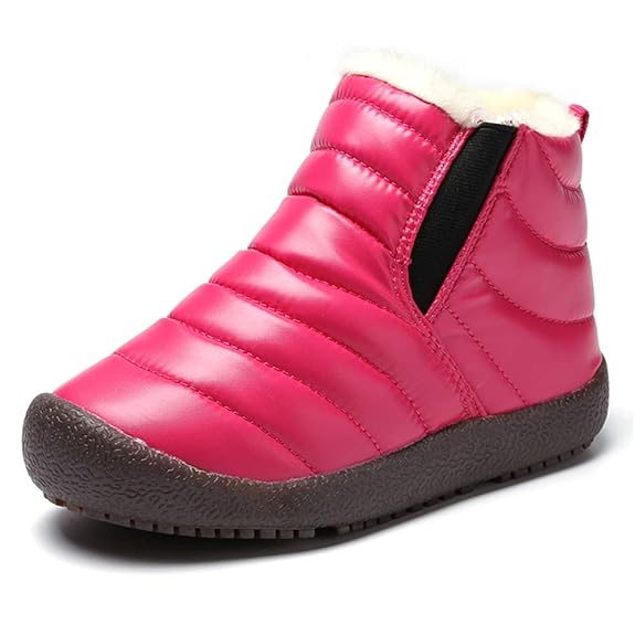 Winterschuhe Mädchen Jungen Warm Gefüttert Schneestiefel Kinder Stiefel Winter Sneaker Wasserdicht Outdoor Schwarz Lila Gelb 