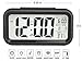 Gloue Digital Alarm Clock Battery Operated- Alarm Clocks Bedside- Temperature Display- Snooze and Large Display- Smart Night Light - Battery Operated Alarm Clock and Home Alarm Clock. (BLACK)