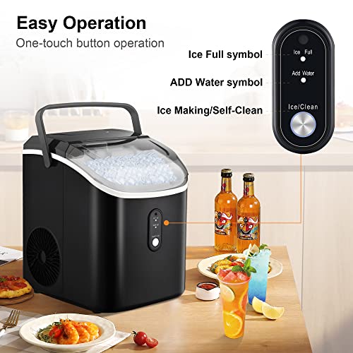 Humhold Portable Nugget Ice Maker CounterTop, 33Lbs/24Hrs Chewable