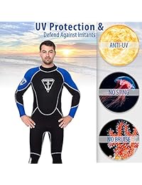 Traje de neopreno para hombre Anchora Flexible Neopreno CR de 3 mm, traje de buceo de buceo completo para hombre (negro) Protección corporal de manga larga   Deportes Acuáticos Snorkel Natación   Cremalleras YKK   Logos que brillan en la oscuridad
