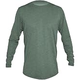 Anetik Low Pro Tech LS Tee DarkOliveHeather M - Men's Fashion Casual Long Sleeve Shirts Cotton Shirts - Regular Fit - Lifestyle Beach Apparel