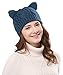 Bellady Women's Hat Cat Ear Crochet Braided Knit Caps,Navy