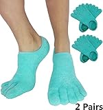 5-Toe Moisturizing Cracked Heel Socks - Treat Your Dry Feet Fast. Best Pain Relief from Cracking Foot Skin with these Gel Infused Moisturizer Sleeves for Women and Men by ARMSTRONG AMERIKA (2 Pairs)
