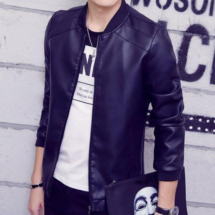 Amazon ライダースジャケット メンズ 秋服 秋 レザージャケット 革ジャン ライディング ジャケット アウター きれいめジャケット リブ 16秋冬 新作 Xl ネイビー コート ジャケット 通販