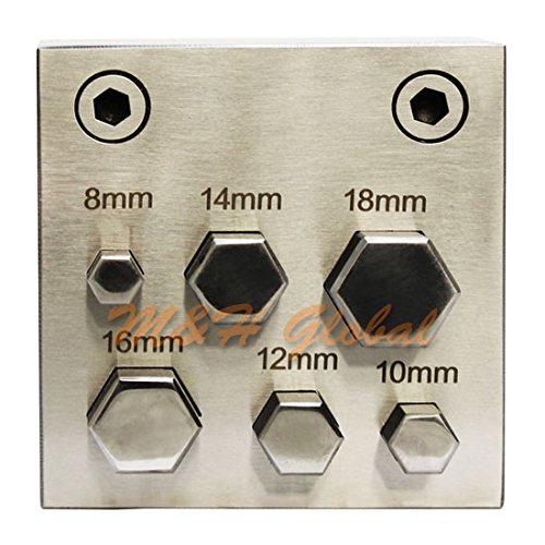 6 Pc HEXAGON Shape Metal Disc Cutter Hole Punch Puncher 8mm16mm