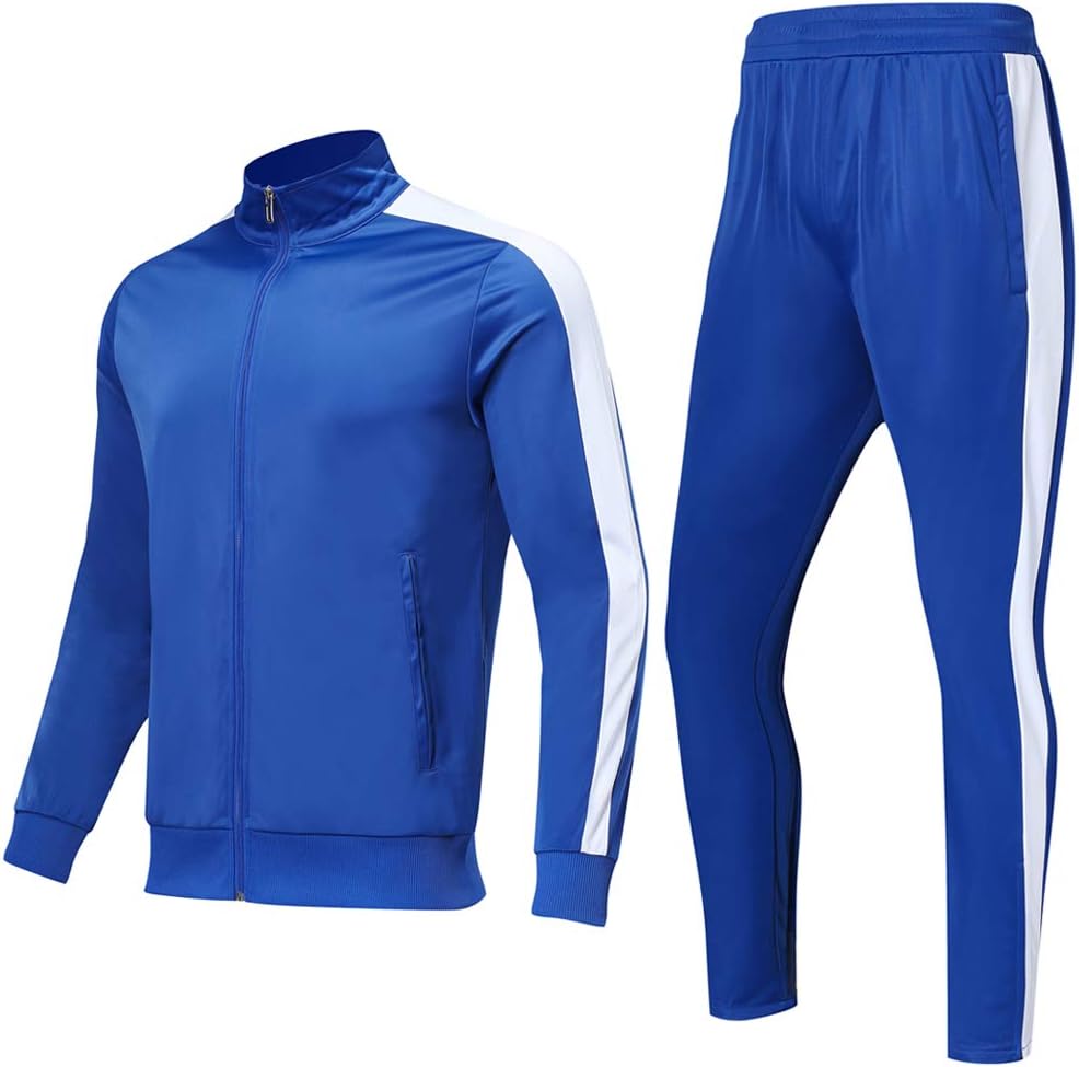 Shinestone Mens Tracksuit Set Sports Gym Training Suits Sportswear Sets with Full Zipper for Men