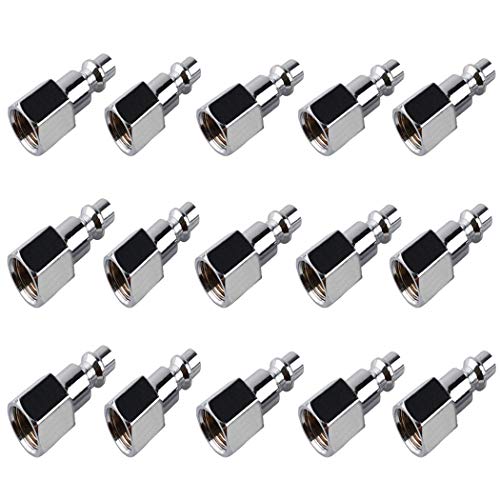 Jewboer 15 Pieces Air Hose Line Quick Adapter Coupler Connector Plug 1/4" NPT Fitting Compressor Female Plug - Thumbnail 7