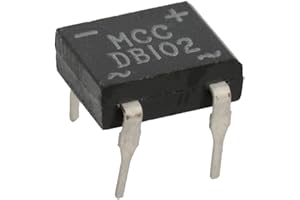 Xytronic DF01M Major Brands Diode Rectifier Bridge, Single, 100 Volt, 1A, 4-Pin, DFM Tube, 3.4mm Height, 8.51mm Length, 6.5mm Width, Pack of 20