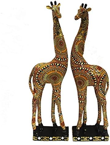 Entrada EN112096 Ceramic Giraffe Figurine, 18" H x 5" W x 2.75" L, Multicolor