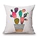 WYD Cartoon Cactus Cushion Cover Throw Pillow Case 18 inch Retro Vintage Cotton Linen Sofa Car Home Decor Pillow Case
