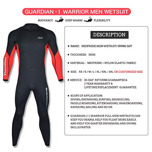 image for Hevto Wetsuits Men Long Sleeve Full 3mm Neoprene Scuba Diving Suits Sw