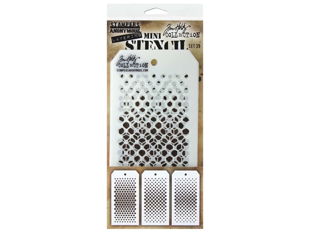 Art Gone Wild Mini Stencil Set #39 (3 Ea.), Opaque, Small