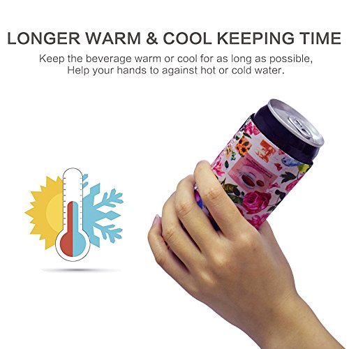 Acelane 4 PCS Beer Can Sleeves Cooler Insulated Covers Extra Thick Neoprene Fits Most 12 Ounces Cans Beer Soda Soft Drinks - Thumbnail 3