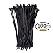 Metronic 8 inch Self Locking Nylon Cable Wire Ties for Home Office Garden Workshop，100pcs/Pack - Black