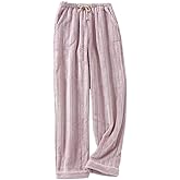 ALaxnn Women's Fuzzy Pajama Pants Comfy Warm Fleece Pajamas Lounge Long Sleepwear Home Pants with Pockets